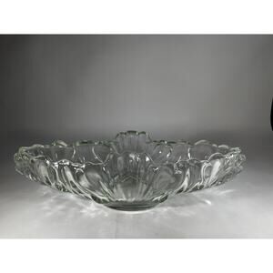 Gorgeous Vintage Clear Crystal Glass Gondola Boat Serving Dish Bowl Unique 4 lbs